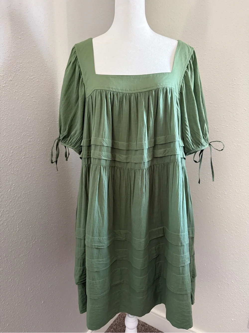 NWT J.Crew Calliste Cotton Voile Mini Dress Green Faded Moss M